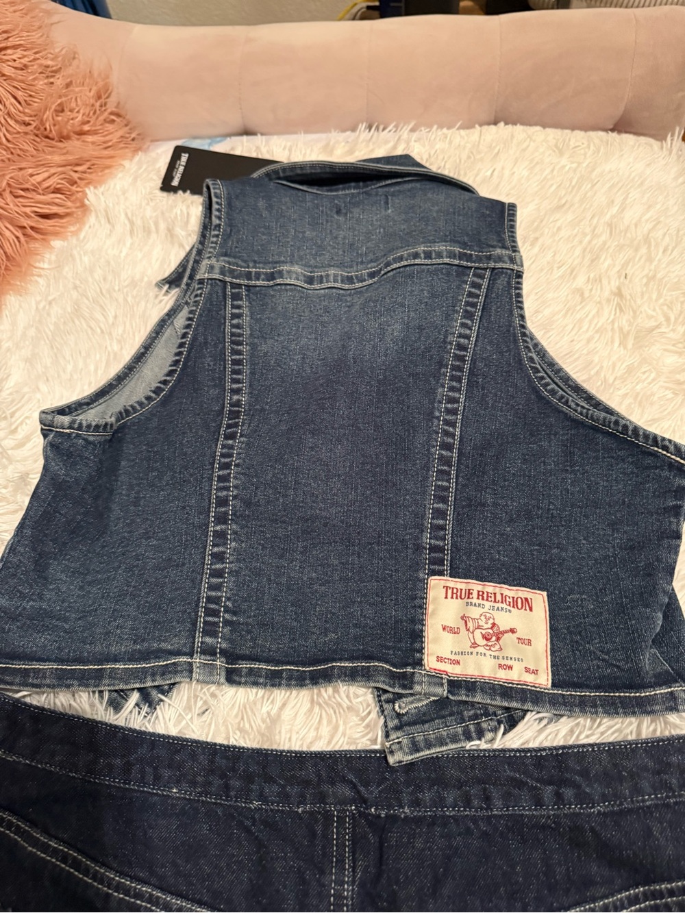 Dark Wash Denim Vest True Religion brand and Skirt Emory Park brand - Picture 6 of 9
